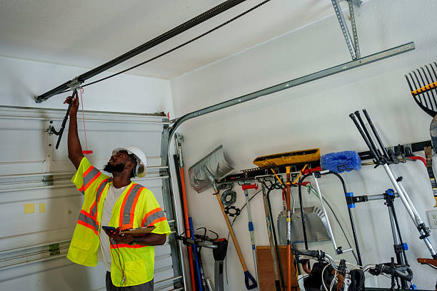 Professional Garage Door Panel Replacement technician working in Milton, GA